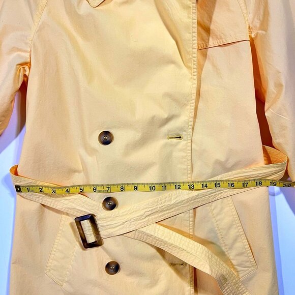 Portrait - Women's Size XS - Yellow TrenchCoat Rain Jacket - Padded Shoulders - Picture 10 of 16